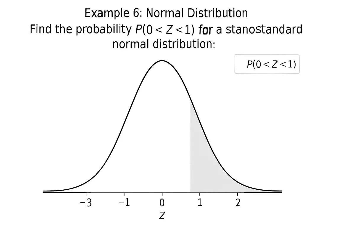 Normal Distribution on the online graphing calculator — Find the probability P(0 < Z < 1) for a standard normal distribution
